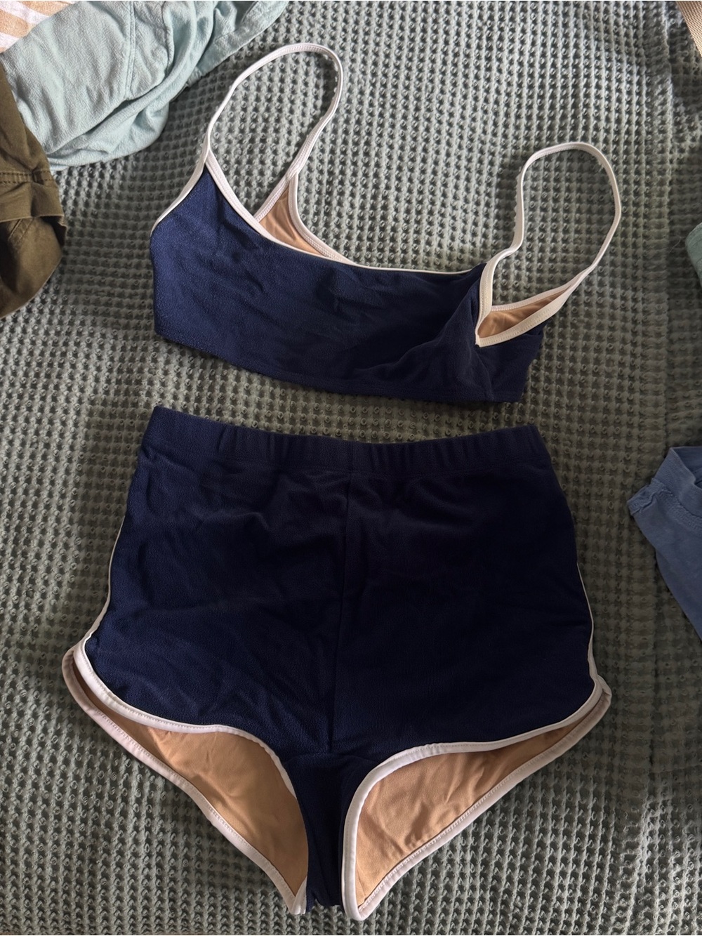 Gnash toweling swim set - navy/white
